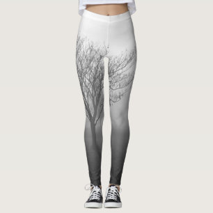 Leggings B&W Foggy Morning Sunrise
