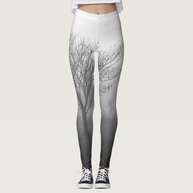Leggings B&W Foggy Morning Sunrise (Anverso)