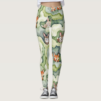 Leggings Baby Deer Foxes Rabbit Woodland Camouflage