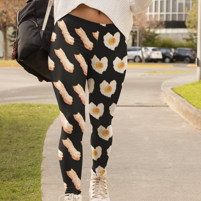 Leggings Bacon acuarela y Huevos Desayuno amante (Subido por el creador)