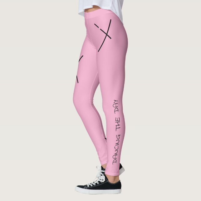 Leggings Bailando El Día Negro&Pink Minimal X Arte (Izquierda)