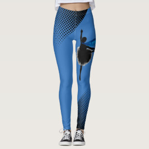 Leggings Bailarín de ballet Impresión de puntos azul W negr