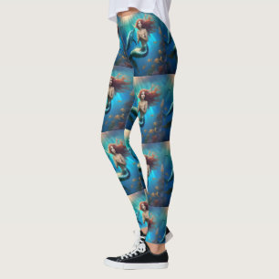 Leggings "Baile oceánico: Sirena y viaje de delfines"