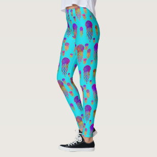 Leggings Baile subacuático de las lluvias cian