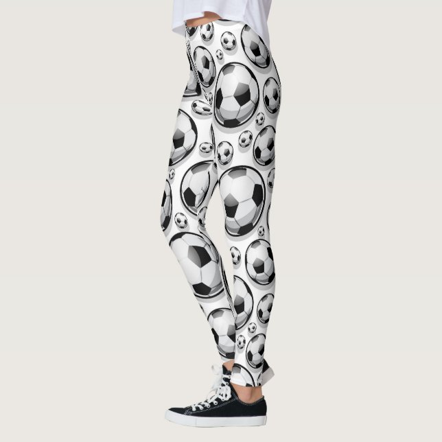 Leggings Balas de fútbol patrón blanco y negro (Izquierda)