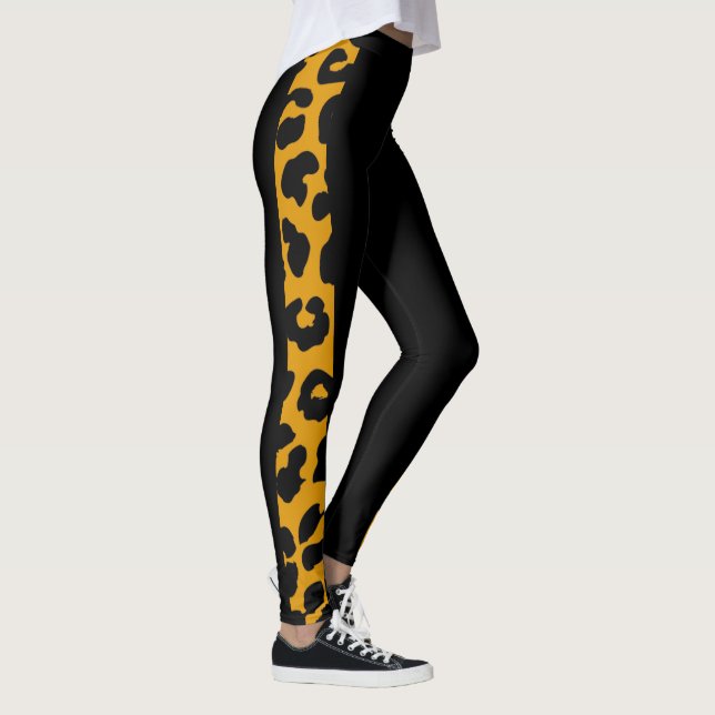 Leggings Balck And Gold Leopard Safari Pattern (Derecha)