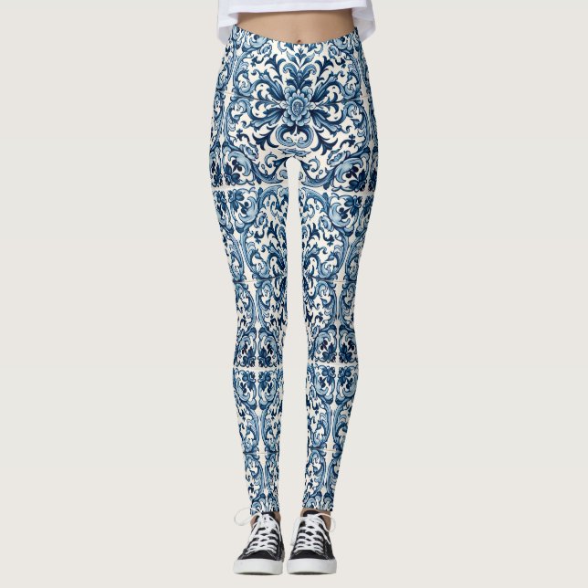 Leggings Baldosa azul portuguesa (Anverso)
