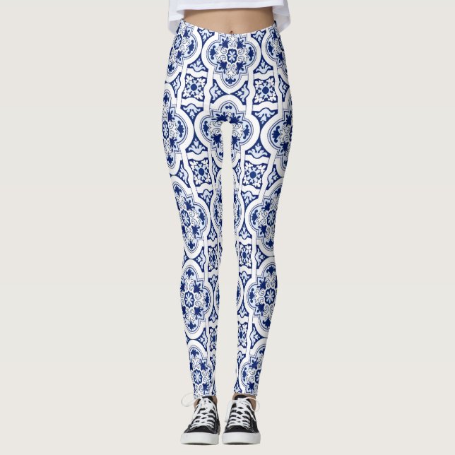 Leggings Baldosa azul portuguesa (Anverso)