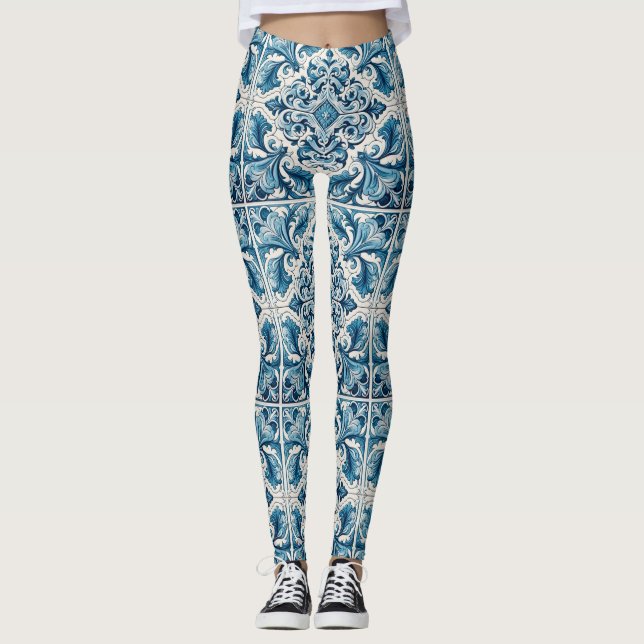 Leggings Baldosa azul portuguesa (Anverso)
