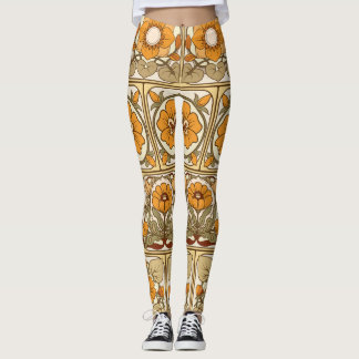 Leggings Baldosa cerámica: estilo Art Nouveau.