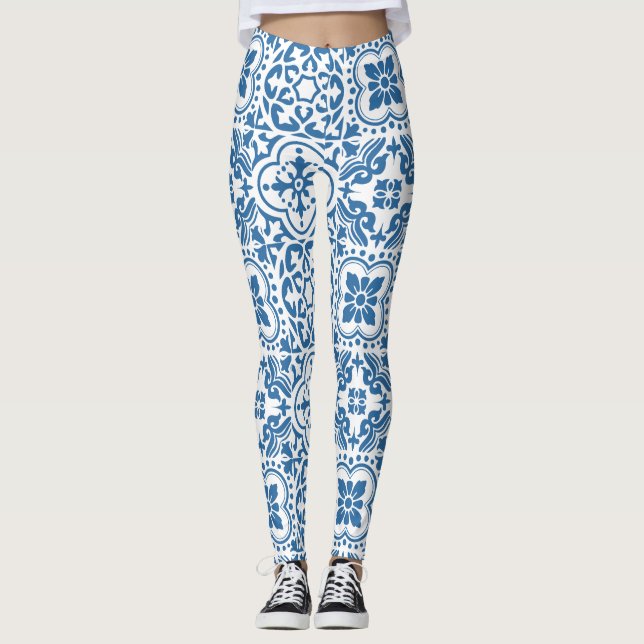 Leggings Baldosas azules portuguesas 2 (Anverso)