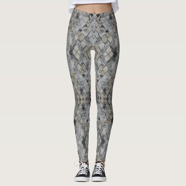 Leggings Baldosas de mármol gris beige (Anverso)