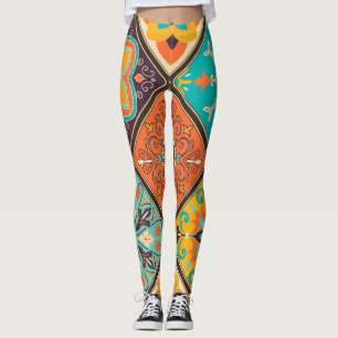 Leggings Baldosas de mosaico de mosaico de inspiración islá
