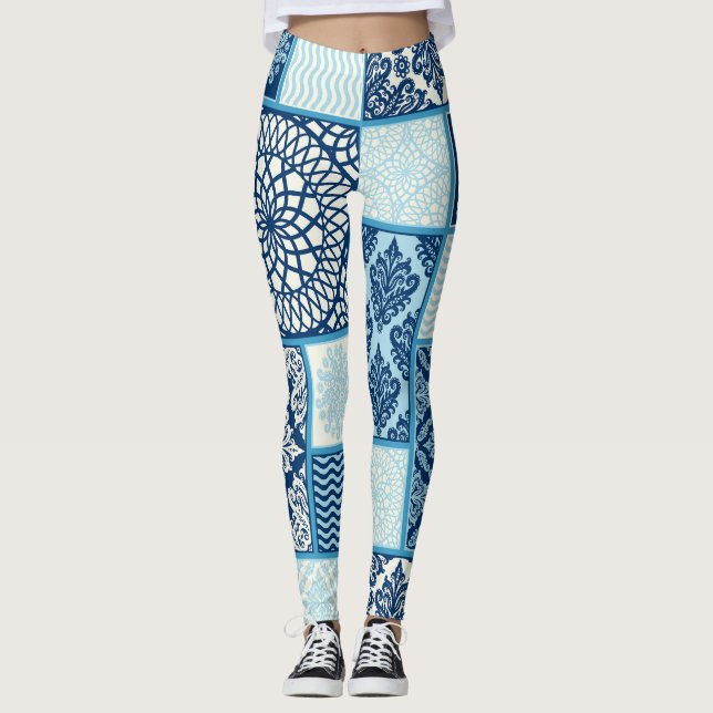 Leggings Baldosas de mosaico, fondo transparente. (Anverso)