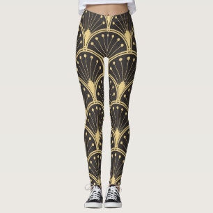Leggings Baldosas geométricas de oro planas modernas