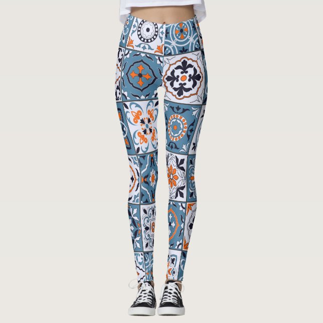 Leggings Baldosas marroquíes: Elegancia vintage sin foco (Anverso)