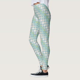 Leggings Baldosas Mosaicas De La Playa, Vidrio Marítimo, Ar