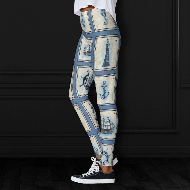 Leggings Baldosas náuticas | Rueda del buque de anclaje del (Subido por el creador)