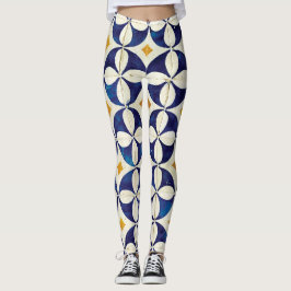 Leggings Baldosas portuguesas - Diseño del patrón Azulejo