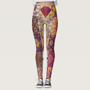 Leggings Baldosas portuguesas: patrón de estilo talavera.