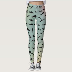 Leggings ballena de tiburón de pez sombra en gradiente Arco