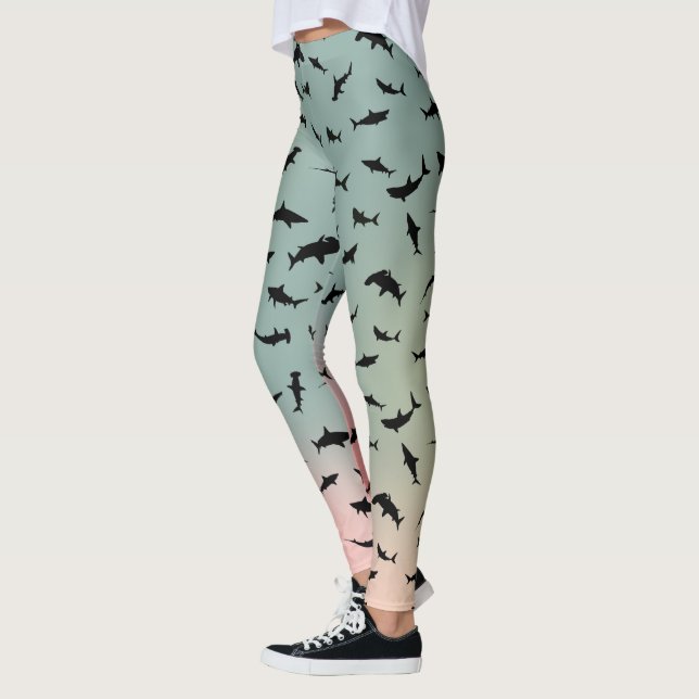 Leggings ballena de tiburón de pez sombra en gradiente Arco (Izquierda)