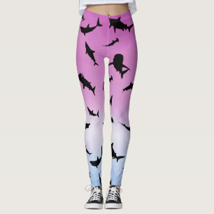 Leggings ballena de tiburón de pez sombra en gradiente Arco