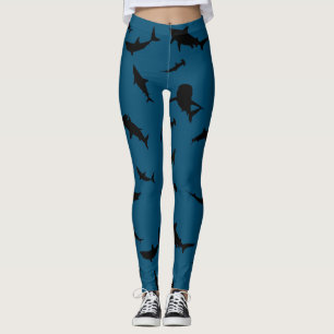 Leggings ballena de tiburón de pez sombra en gradiente Océa