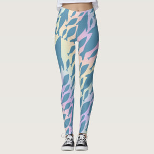 Leggings Ballena de tiburón en la sombra sobre galaxia degr