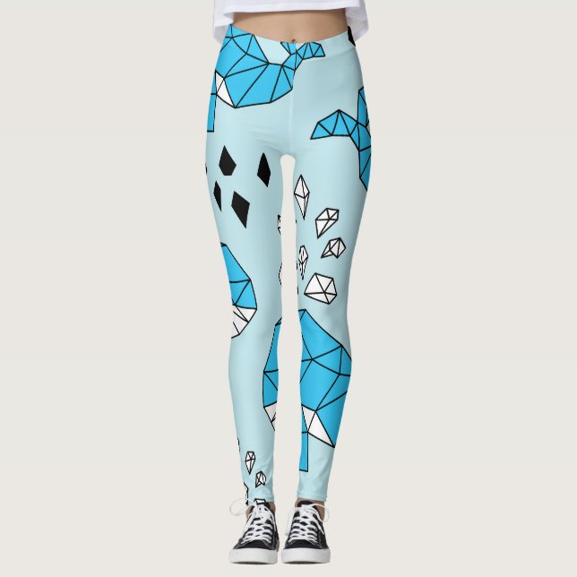 Leggings Ballena geométrica: patrón sin foco (Anverso)