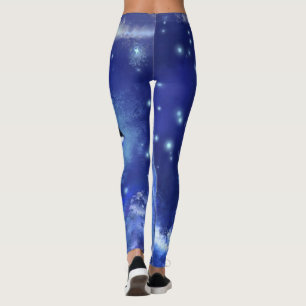 Leggings Ballenas asesinas a plena Luna - Dibujo artístico