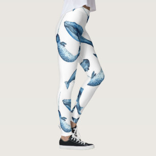 Leggings Ballenas azules y polainas hermosas de Narwhals el