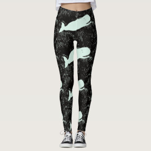 Leggings ballenas blancas negras