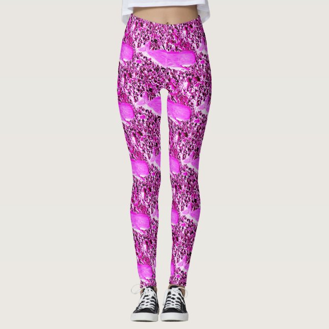 Leggings ballenas en natación rosadas (Anverso)