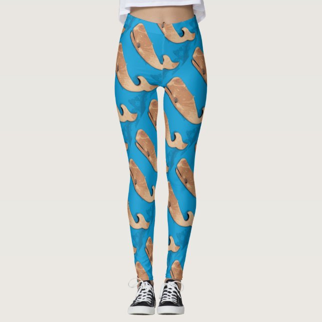 Leggings ballenas marrones azules (Anverso)
