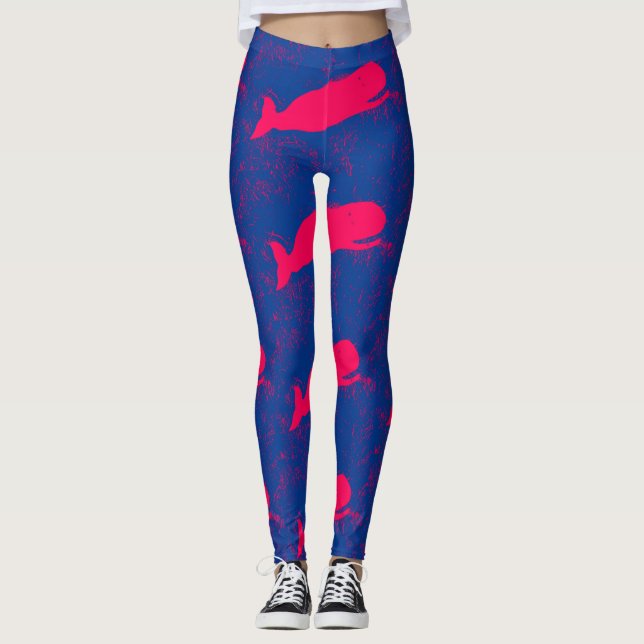 Leggings ballenas rosas azul (Anverso)