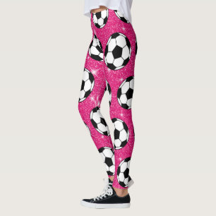 Leggings Balón de Fútbol Rosa Escarcha Brillantes Jugador D