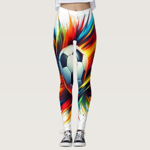 Leggings Balón de fútbol Splash Futurista Abstracto
