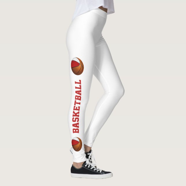 Leggings baloncesto de chicas de espíritu de equipo blanco  (Derecha)