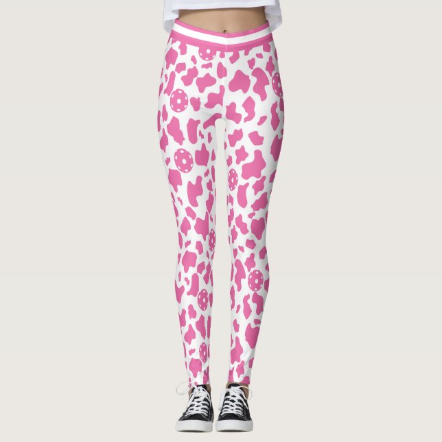 Leggings Baloncesto de vaca de fresa (tamaño de baldosas má (Anverso)