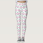 Leggings Baloncesto rosa y verde<br><div class="desc">Estas leggings presentan un patrón de palas de pickleball. Los colores son rosa y verde.</div>