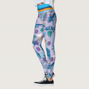 Leggings Baloncesto tropical, periwinkle