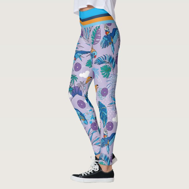 Leggings Baloncesto tropical, periwinkle (Izquierda)