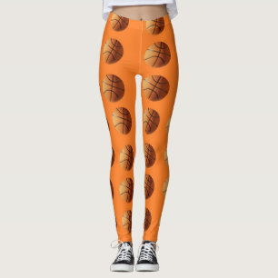 Leggings Balones de Baloncesto Naranjas Sobre Naranja,