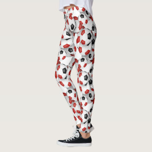 Leggings balones de fútbol con colores de equipo de niñas g