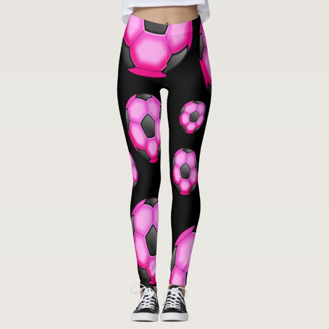 Leggings Balones de fútbol de las rosas fuertes (Anverso)