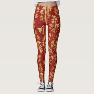 Leggings Bambú Carmesí Este Asiático (1)