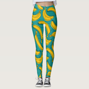Leggings Banana amarilla: pintura de contorno negro
