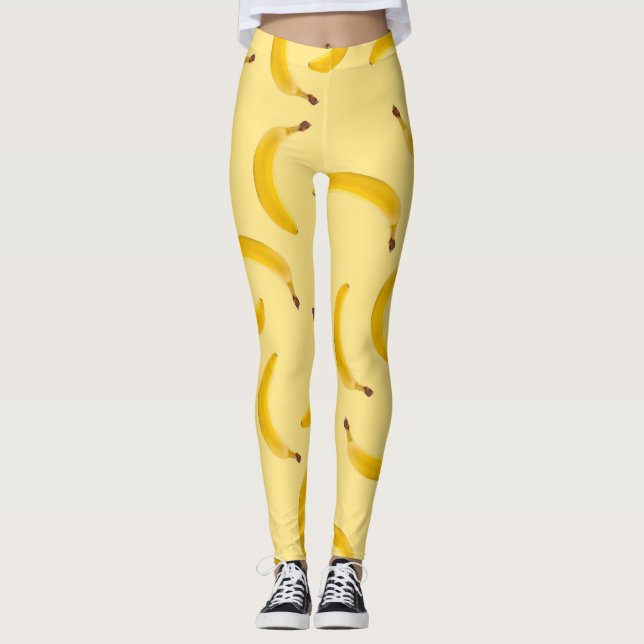 Leggings Banana Textura leggatas amarillas claras (Anverso)