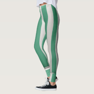 Leggings Banda ancha blanca + verde